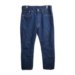 Levi's 501 Jeans 32x32 Button Fly Blue Medium Wash Straight Leg Jeans Mens Pants